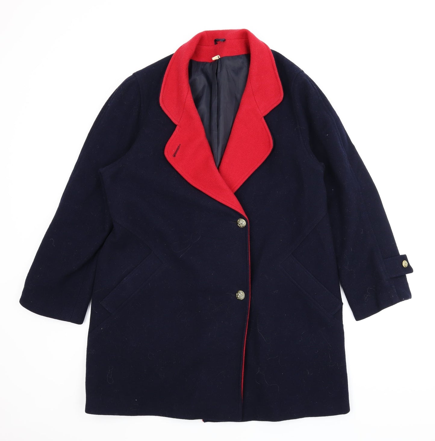 Woolmark Womens Blue   Overcoat Coat Size 14
