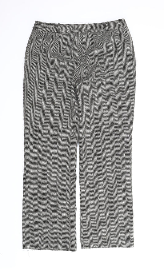 Papaya Womens Grey Striped  Trousers  Size 14 L30 in