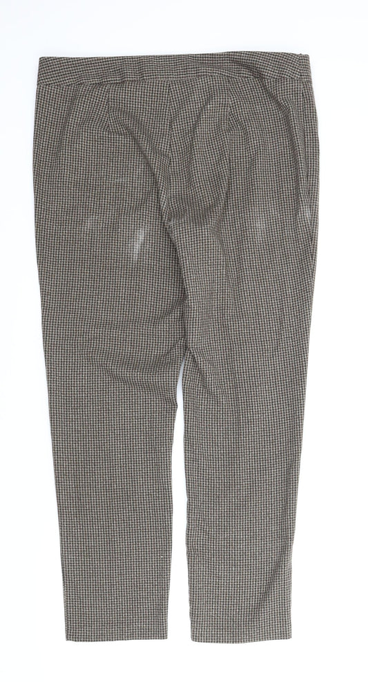 Papaya Womens Brown Plaid  Carrot Trousers Size 16 L28 in