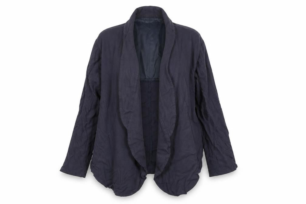 Front view of New Look women’s blue jacket, size UK 12, - draped jacket