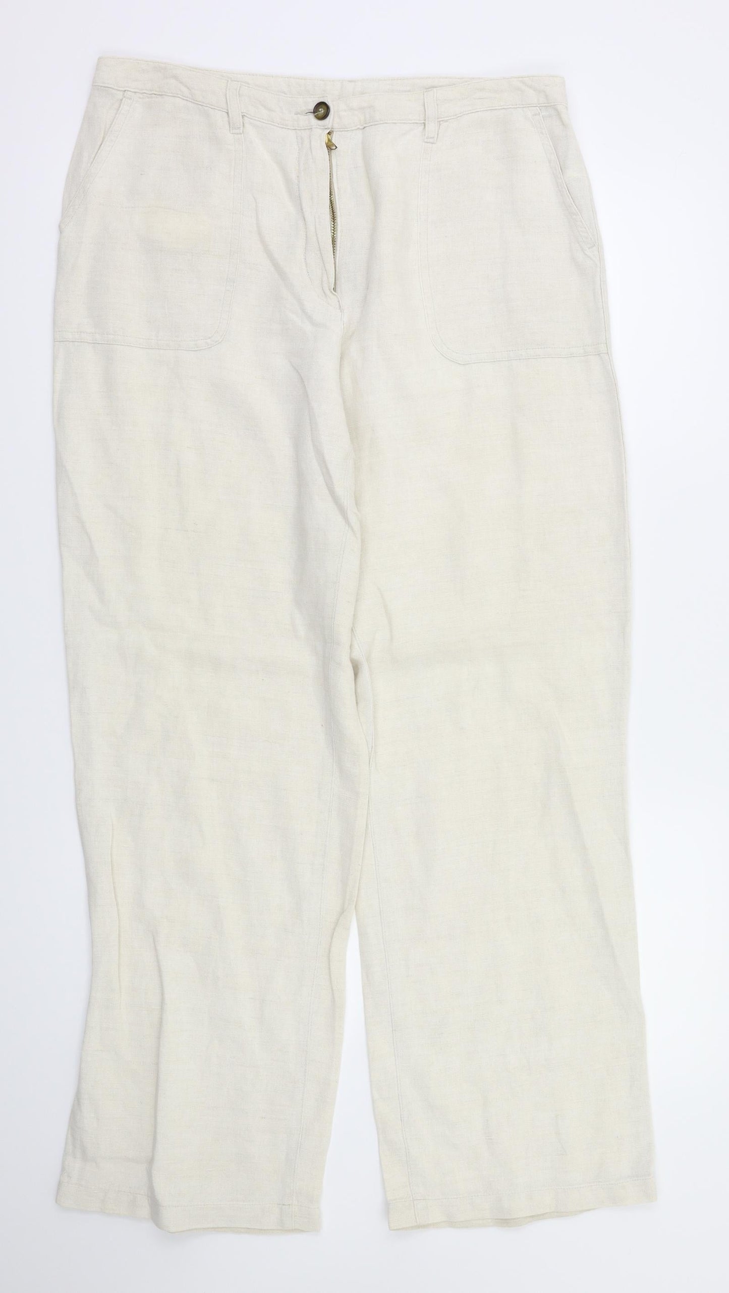 Etam Womens Ivory   Trousers  Size 16 L31 in