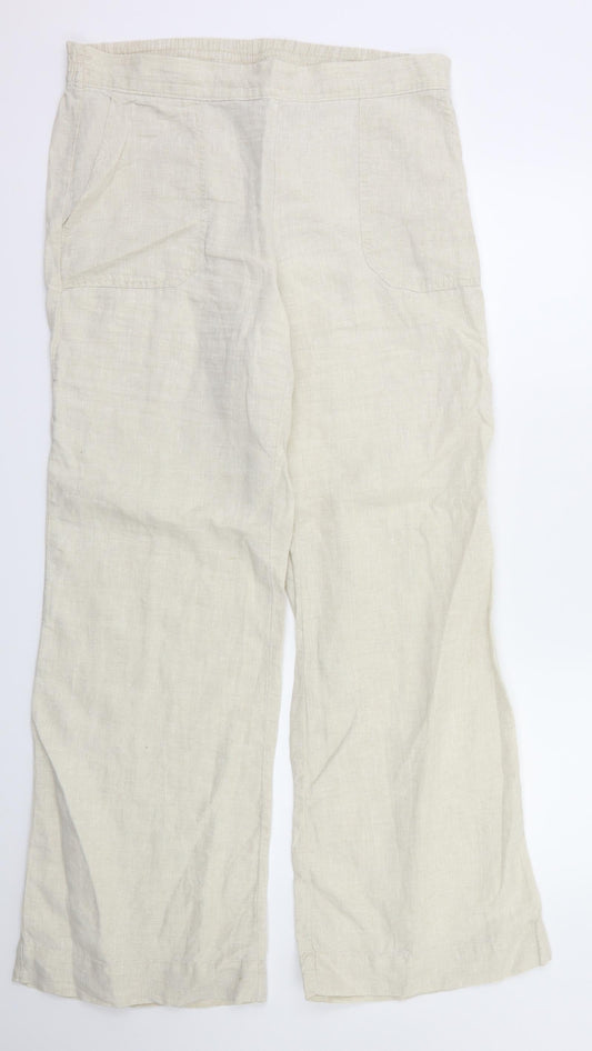 Lands end  Womens Ivory   Trousers  Size 14 L31 in