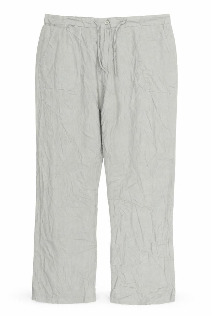 Front view of dromedar women’s green trousers, size 2XL, 28-inch leg