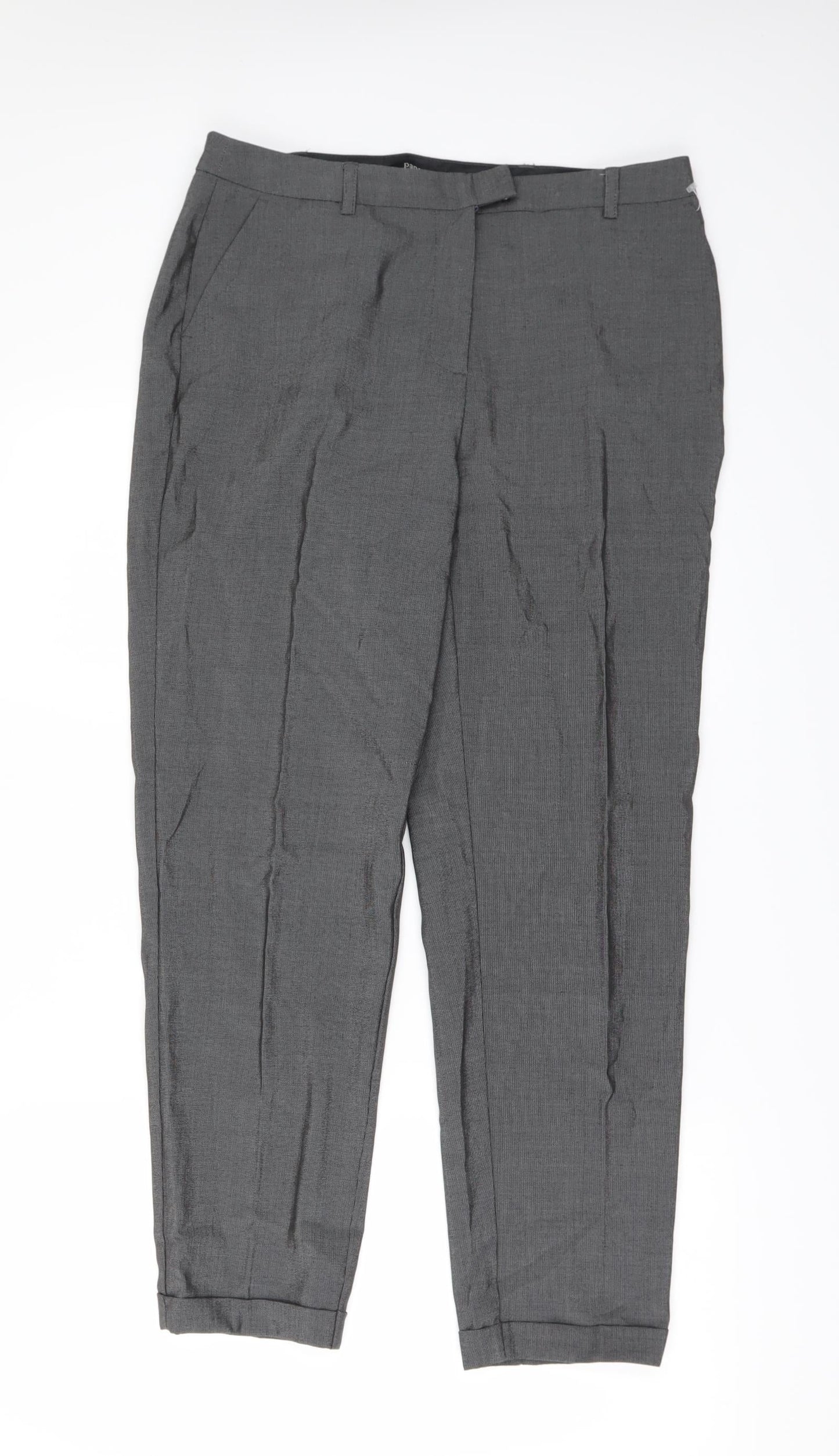 Papaya Womens Grey   Trousers  Size 12 L27 in