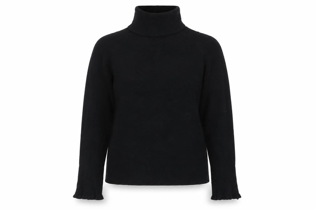 Front view of Autonomy women’s black jumper, size M