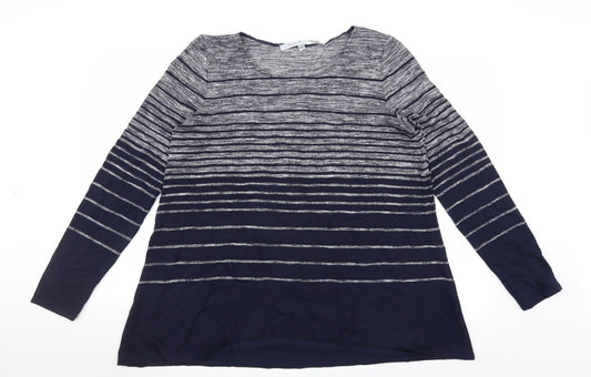 Max Studio Womens Blue Striped  Pullover Jumper Size L
