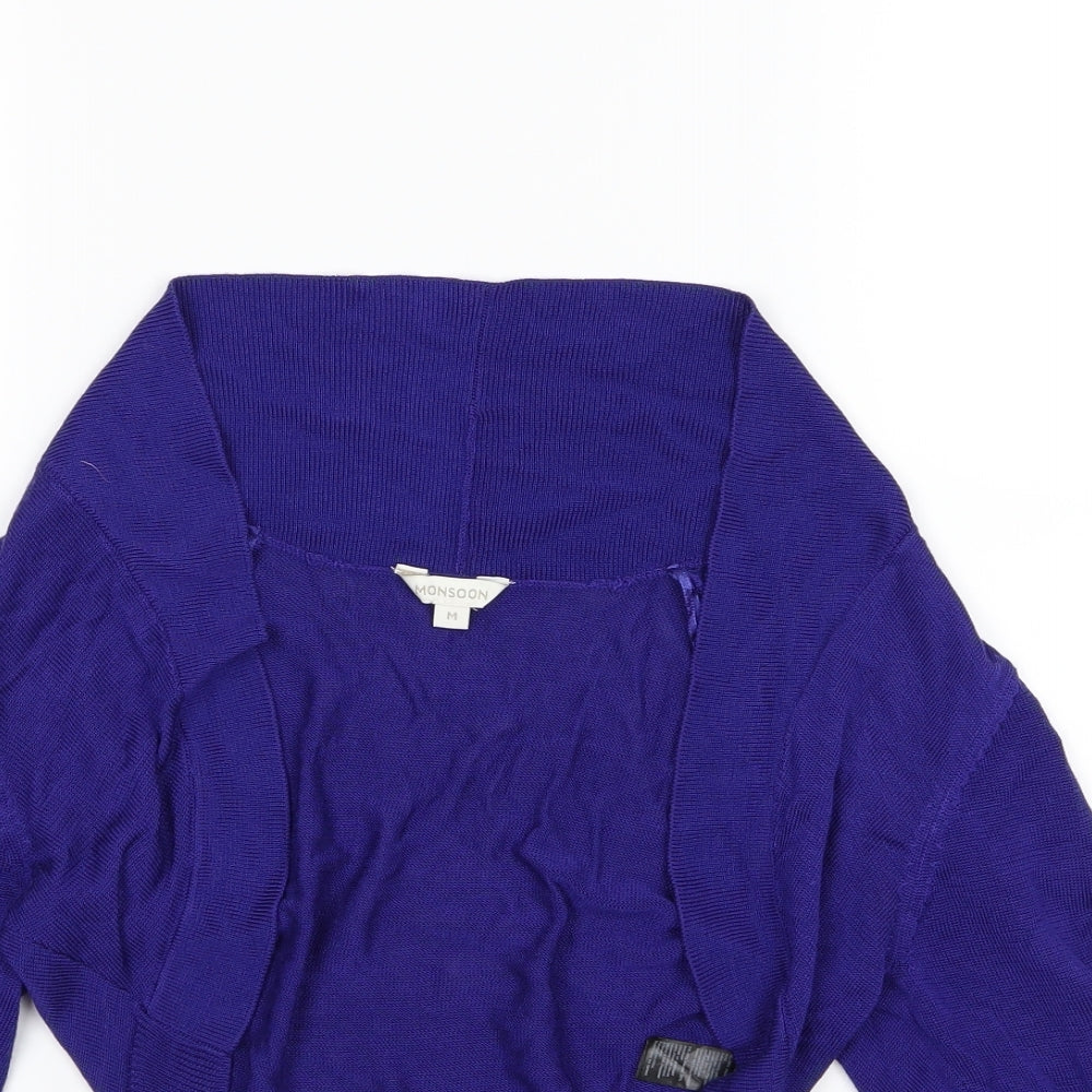 Monsoon Womens Blue  Knit Cardigan Jumper Size M
