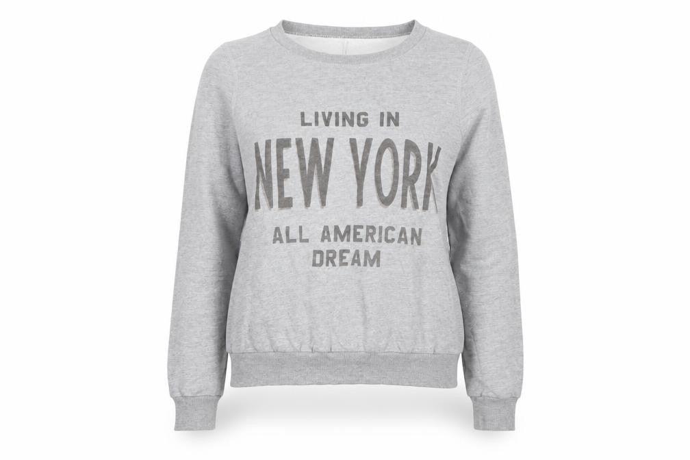 Front view of George women’s grey jersey pullover sweatshirt, size UK 10