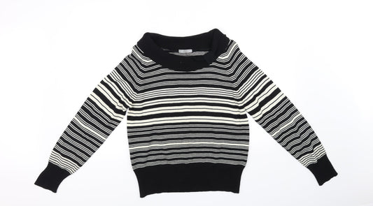 Marks and Spencer Womens Black Striped  Pullover Jumper Size 16