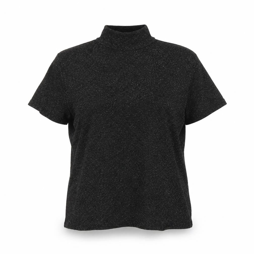 Front view of St Michael women’s black basic t-shirt, size UK 16