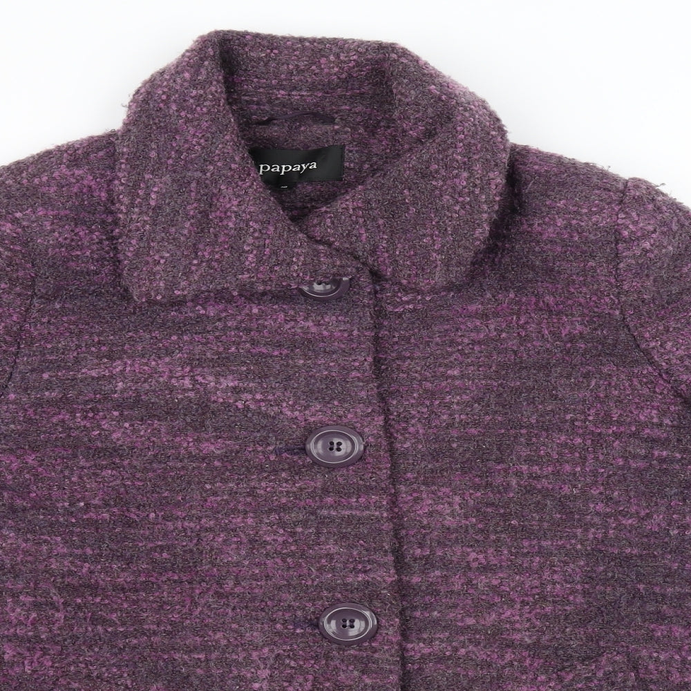 Papaya Womens Purple   Jacket Coat Size 10