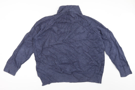 Marks and Spencer Mens Blue   Henley Jumper Size XL
