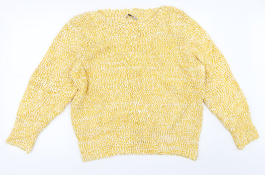 Marks and Spencer Womens Yellow   Pullover Jumper Size L