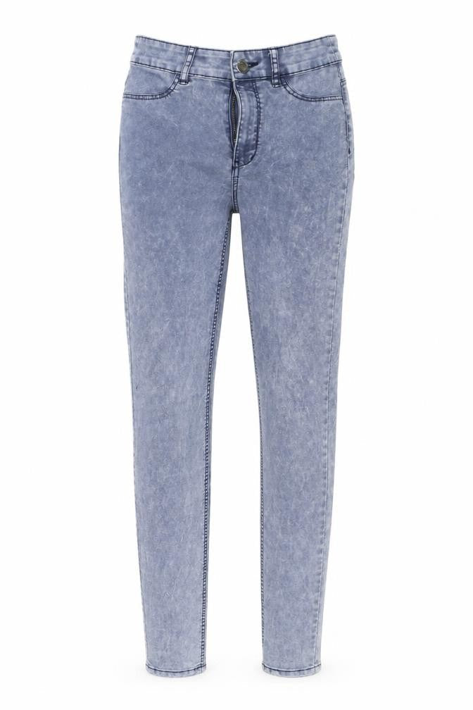 Front view of H&M women’s grey skinny jeans, size UK 8, 29-inch leg