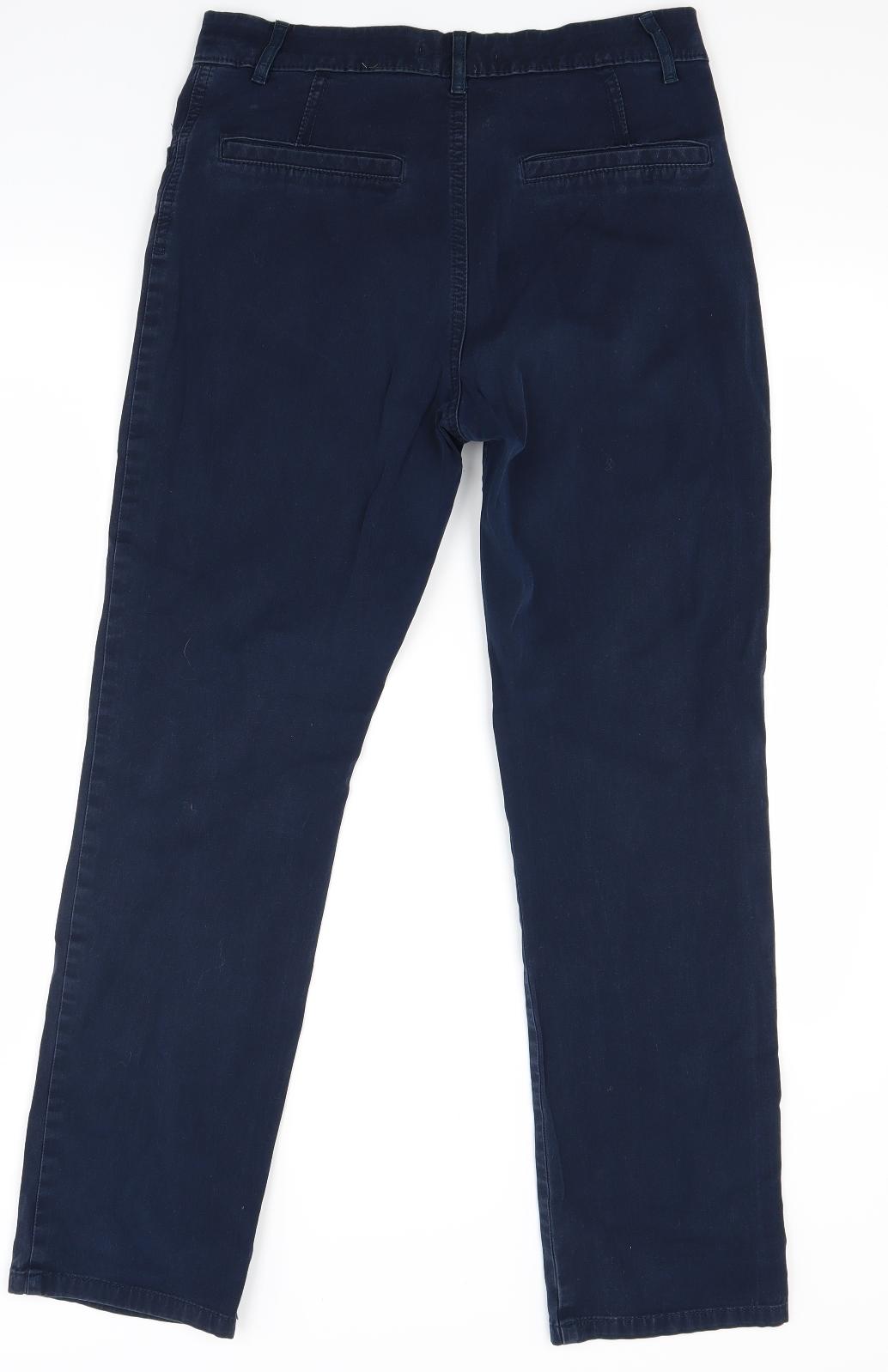 Preworn Womens Blue  Denim Chino Trousers Size 10 L28 in