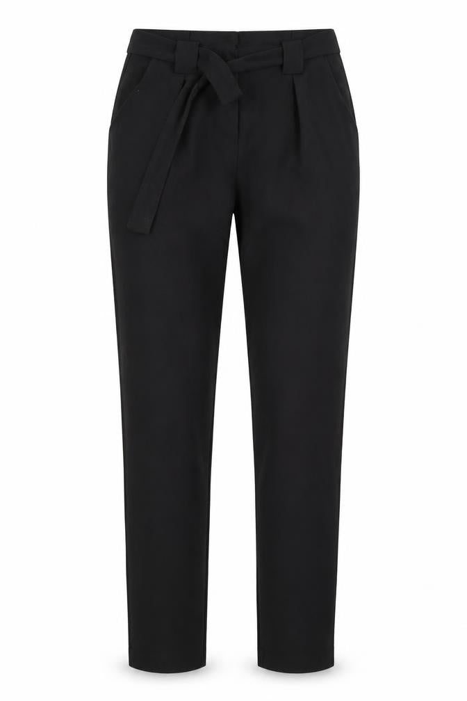 Front view of Missguided women’s black trousers, size UK 8, 28-inch leg