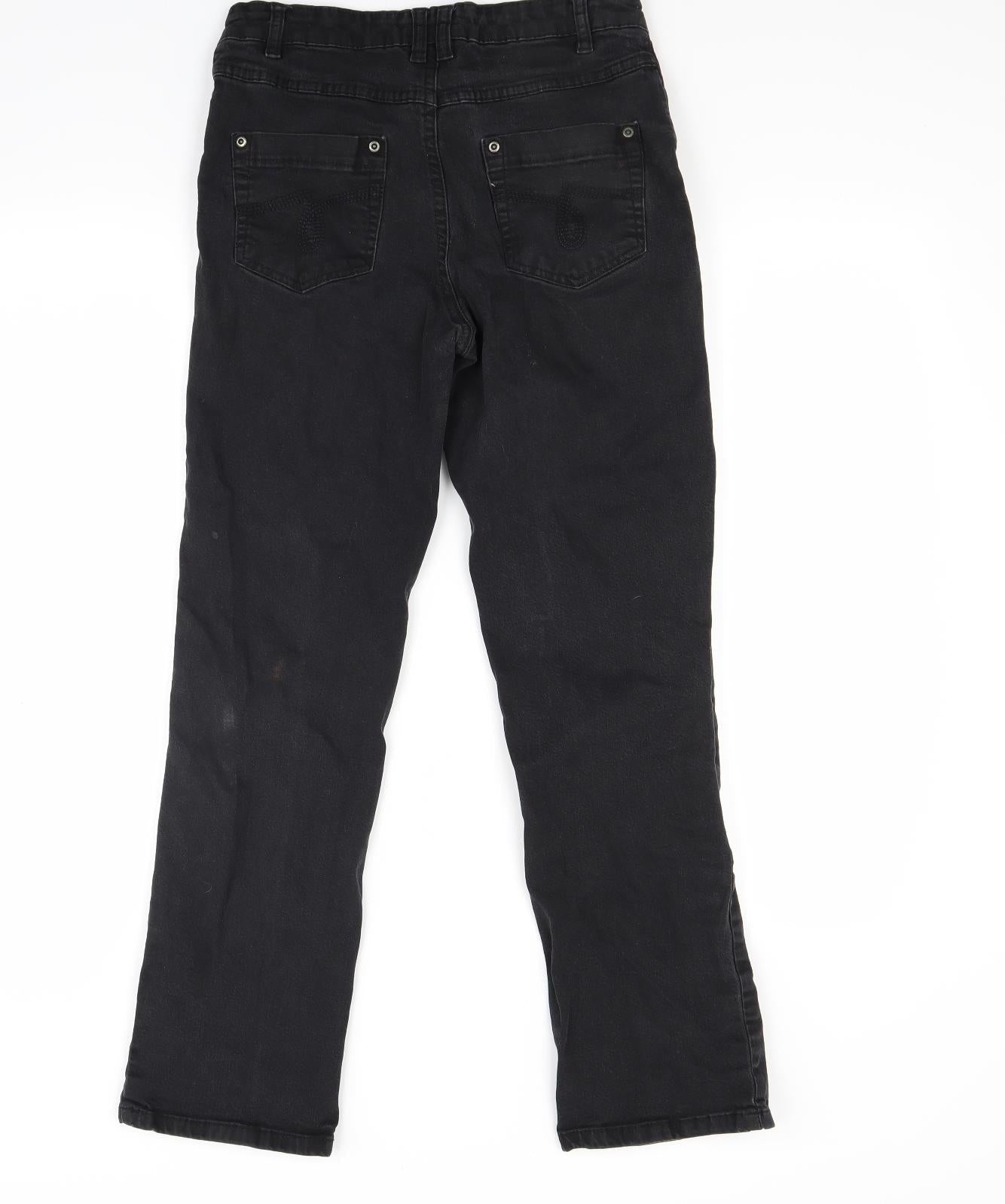 Papaya Womens Black  Denim Straight Jeans Size 10 L27 in
