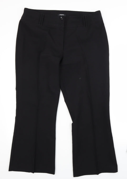 Papaya Womens Black   Trousers  Size 16 L28 in