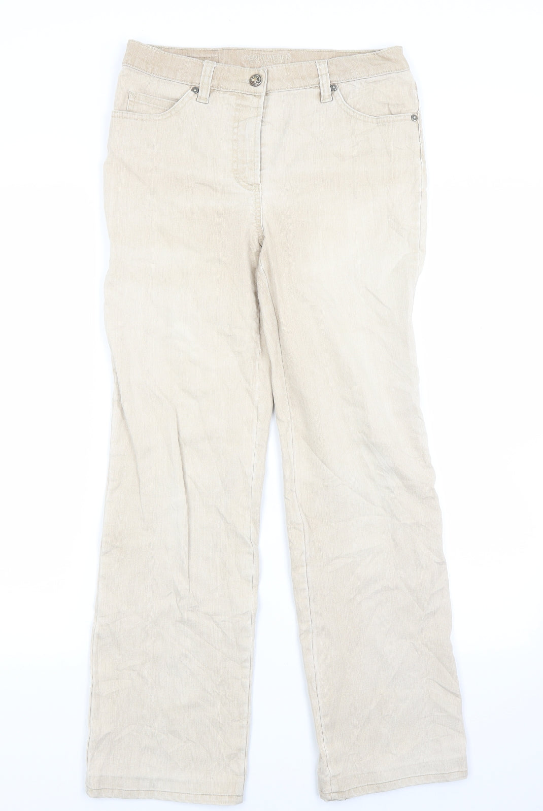 Gerry Webber Womens Beige  Denim Straight Jeans Size 8 L26 in