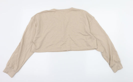 Missguided Womens Beige  Jersey Pullover Sweatshirt Size 8  - Copped