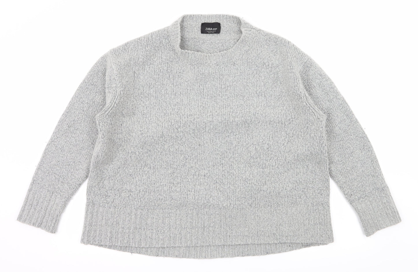 Zara Womens Grey  Knit Pullover Jumper Size M