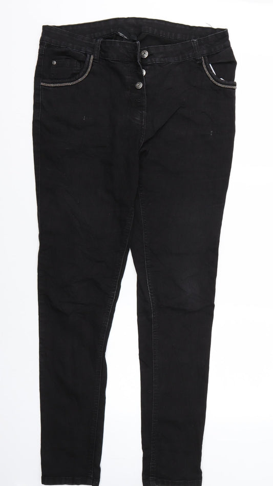 Gina Womens Black   Straight Jeans Size 44 L32 in