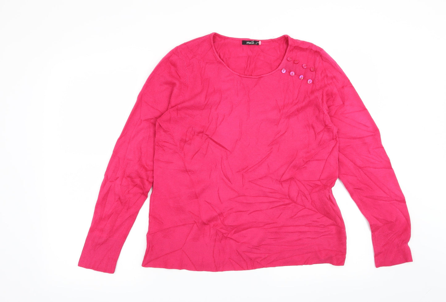 M&Co Womens Pink   Pullover Jumper Size M