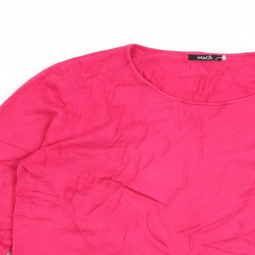 M&Co Womens Pink   Pullover Jumper Size M