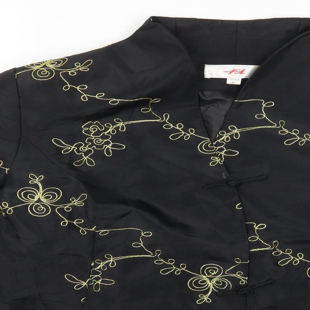 ISL Womens Black Geometric  Jacket  Size XL