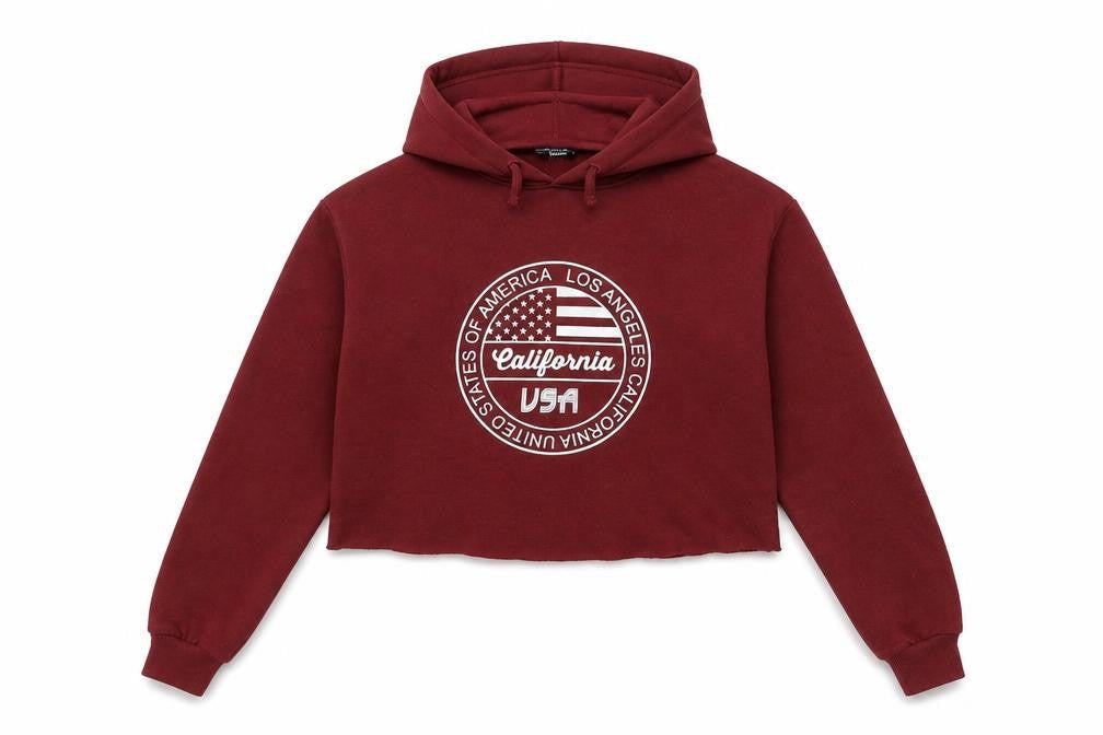 Front view of New Look girls’ red pullover hoodie, size 12-13, years