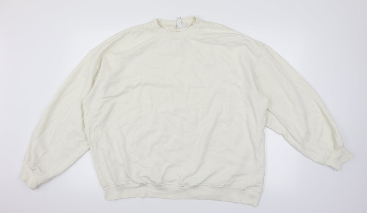 H&M Womens White   Pullover Jumper Size M