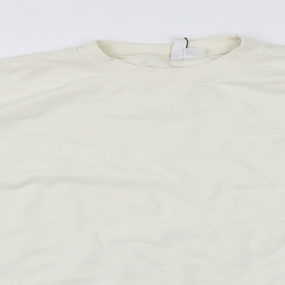 H&M Womens White   Pullover Jumper Size M