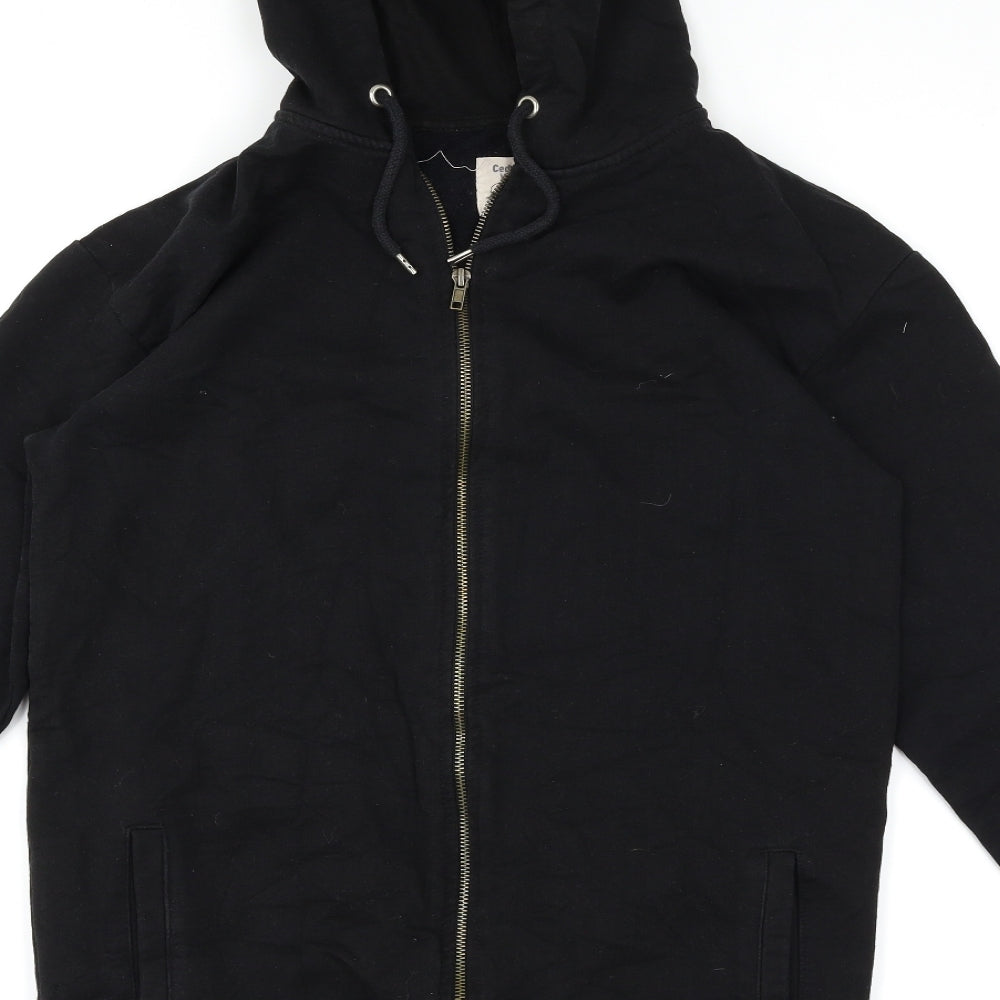Cedar Wood State Mens Black   Full Zip Hoodie Size XS