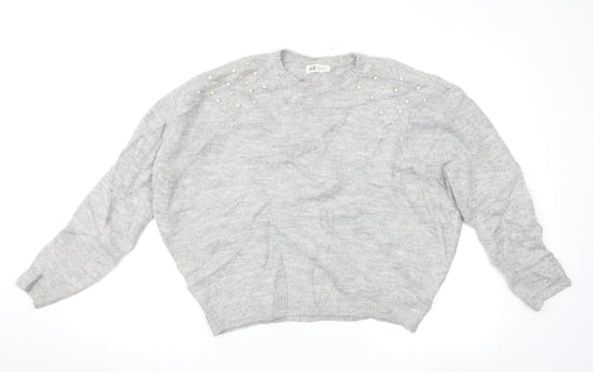 H&M Girls Grey   Pullover Jumper Size 11-12 Years