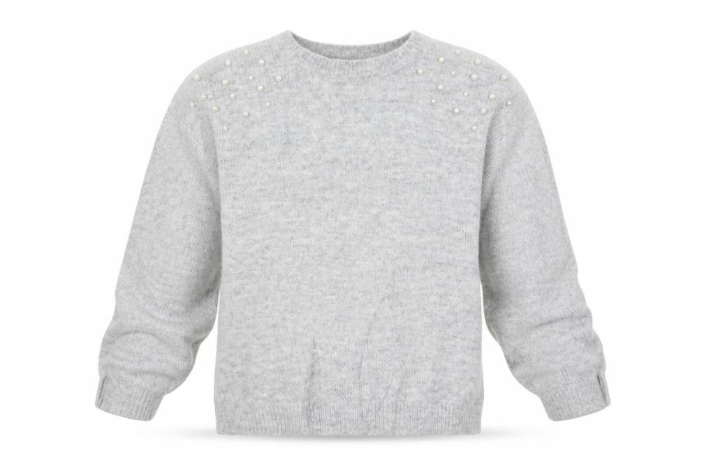 Front view of H&M girls’ grey jumper, size 11-12, years