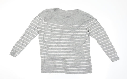 Gap Womens Grey Striped  Pullover Jumper Size 16
