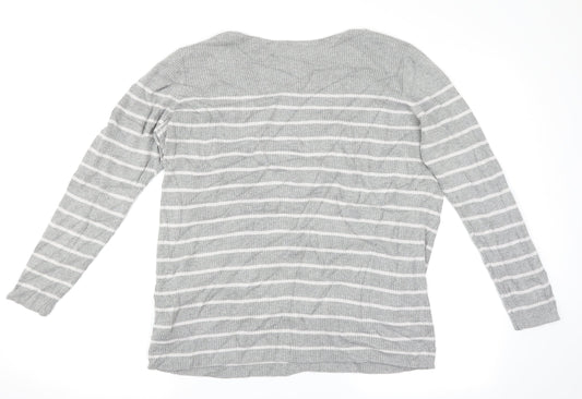 Gap Womens Grey Striped  Pullover Jumper Size 16