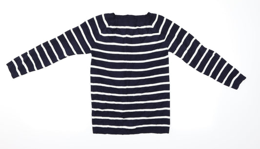 My Hailys Womens Blue Striped  Pullover Jumper Size 12