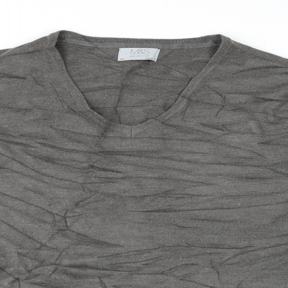 M&S Mens Grey   Pullover Jumper Size 2XL