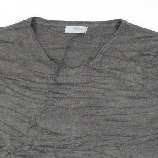 M&S Mens Grey   Pullover Jumper Size 2XL