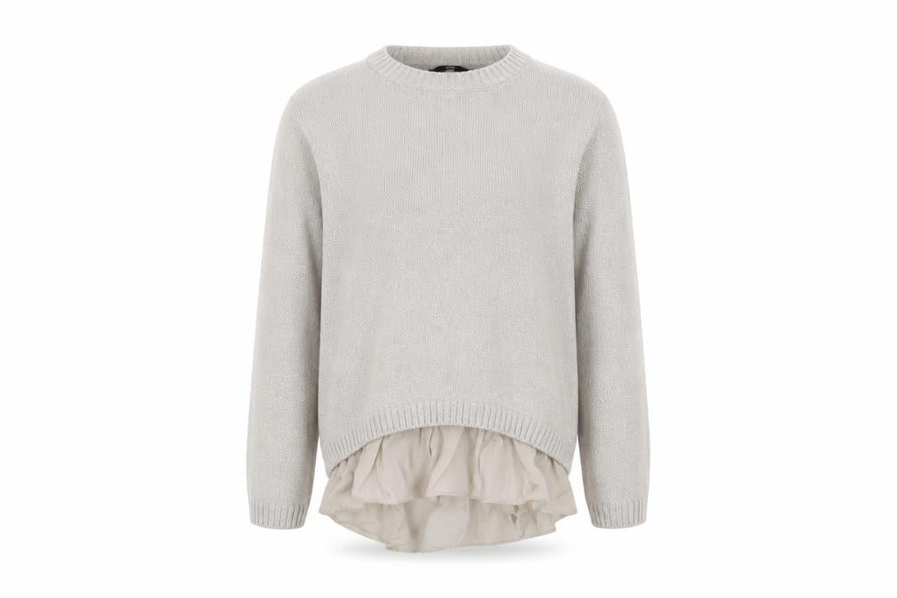 Front view of Marks & Spencer girls’ beige knit jumper, size 9-10, years