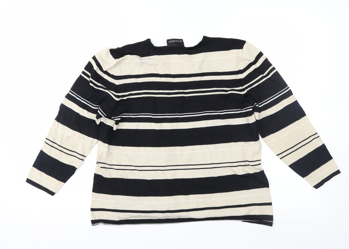 Principles Womens Brown Striped Knit Pullover Jumper Size 18