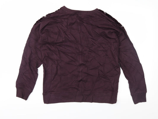 NEXT Womens Purple Floral  Pullover Sweatshirt Size 12