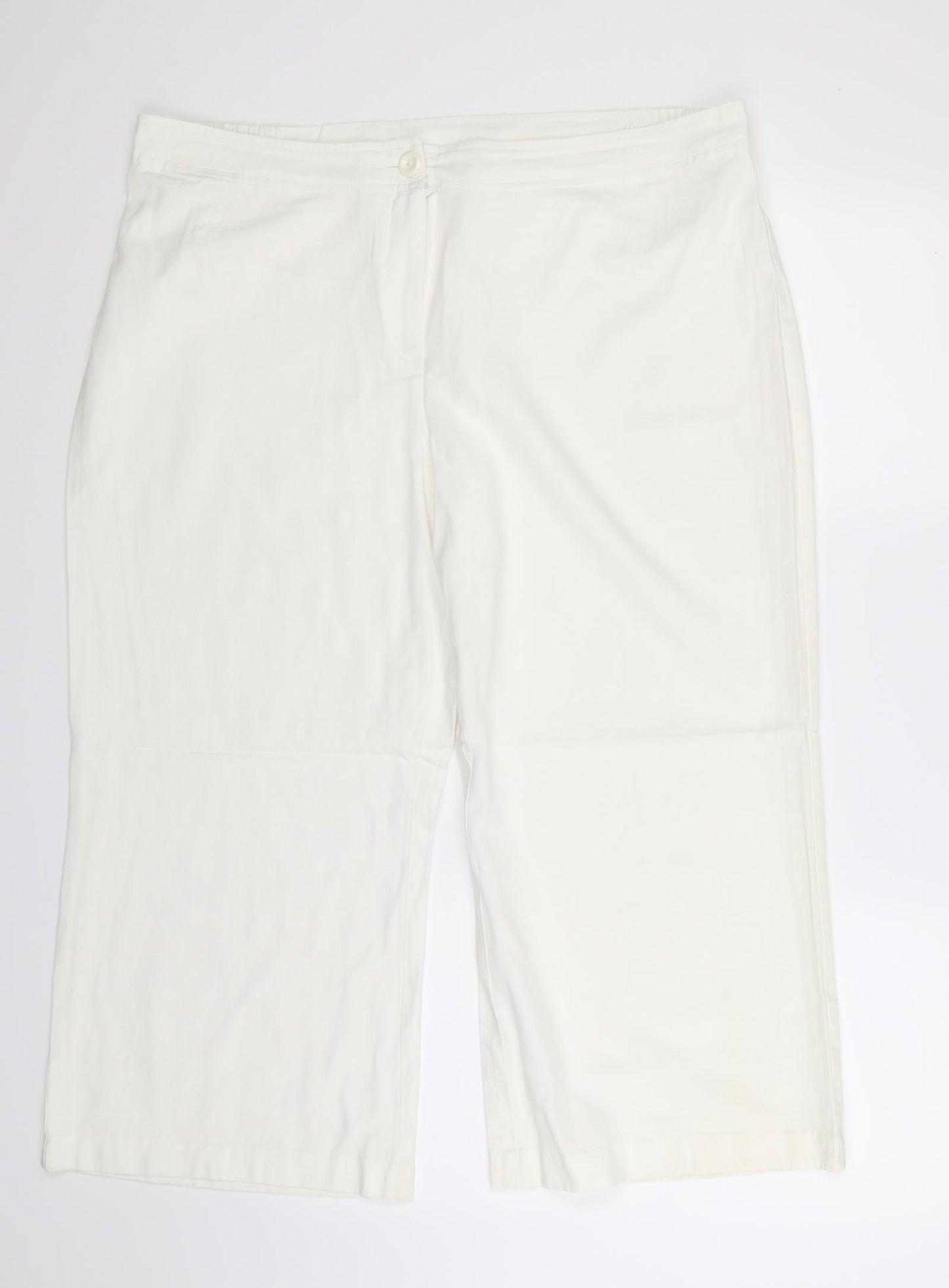 Agenda Womens White   Cropped Trousers Size 20 L23 in