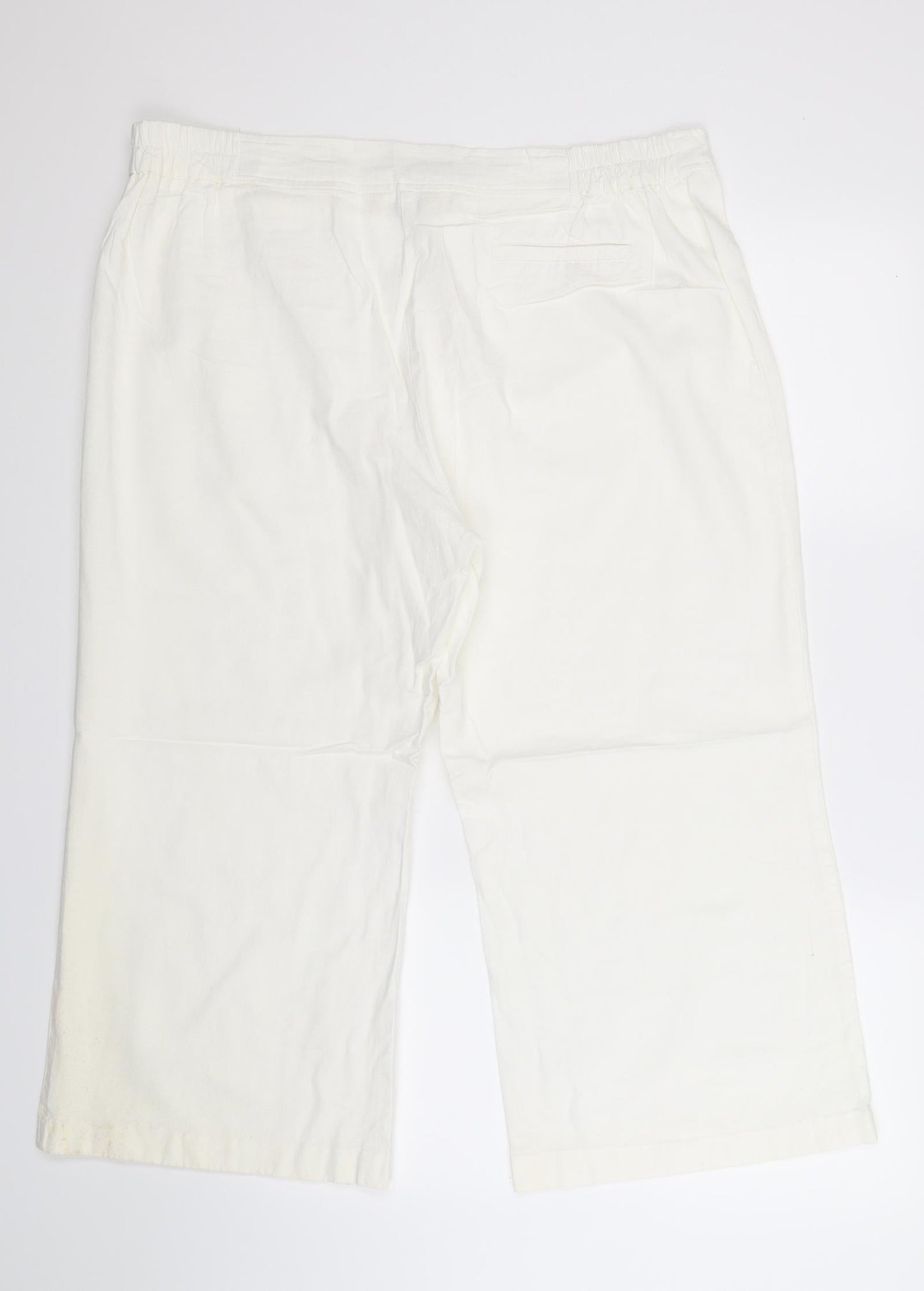Agenda Womens White   Cropped Trousers Size 20 L23 in
