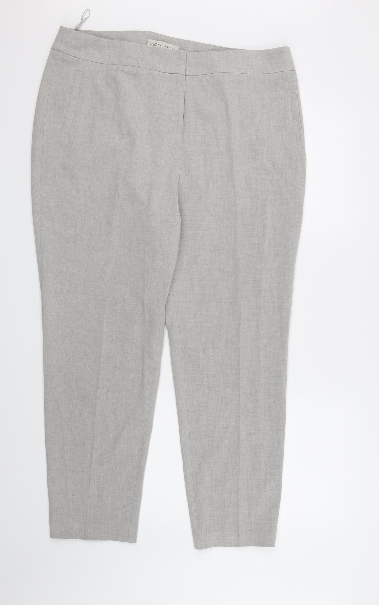 Marks and Spencer Womens Grey  Rayon Dress Pants Trousers Size 16 L26 in