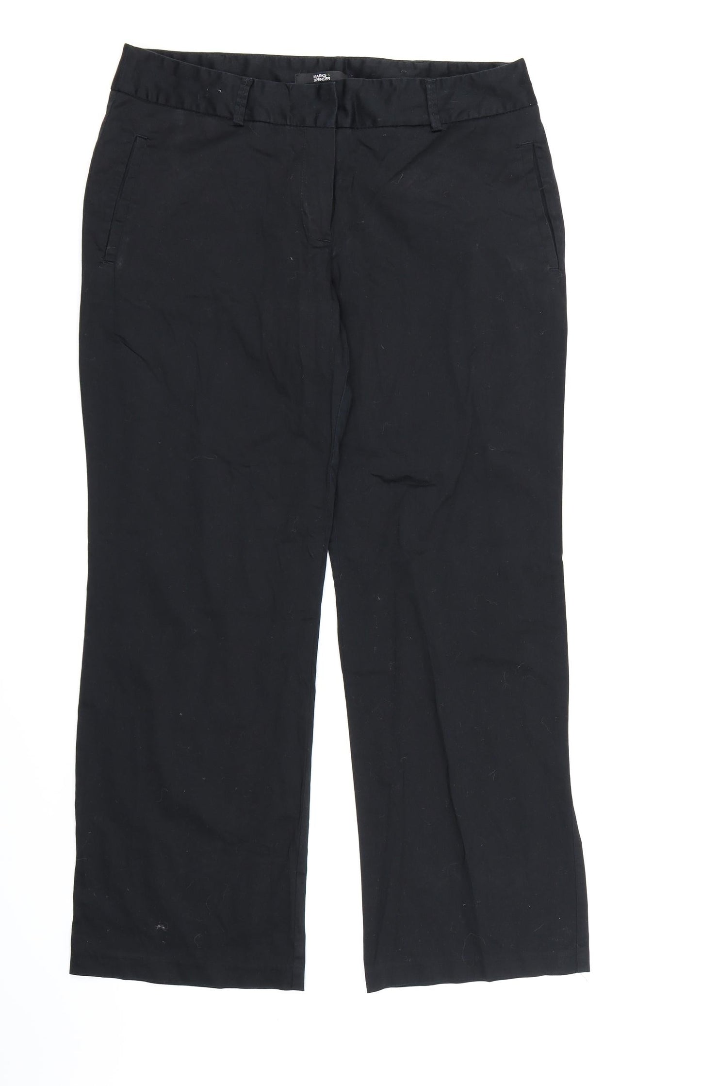 Marks and Spencer Womens Black  Rayon Dress Pants Trousers Size 12 L27 in