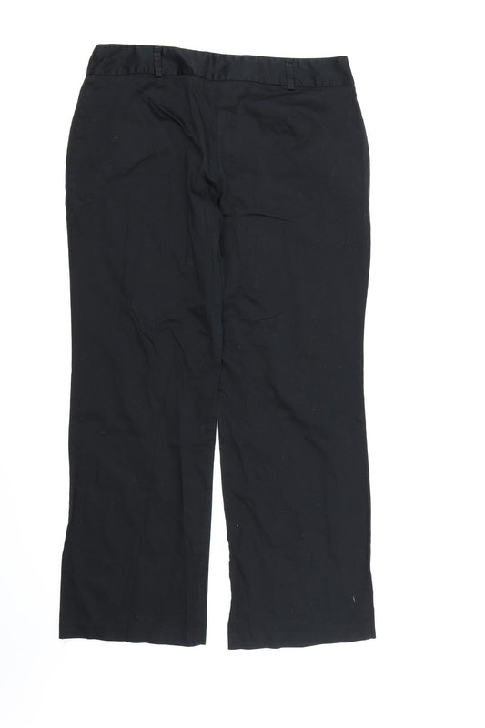 Marks and Spencer Womens Black  Rayon Dress Pants Trousers Size 12 L27 in
