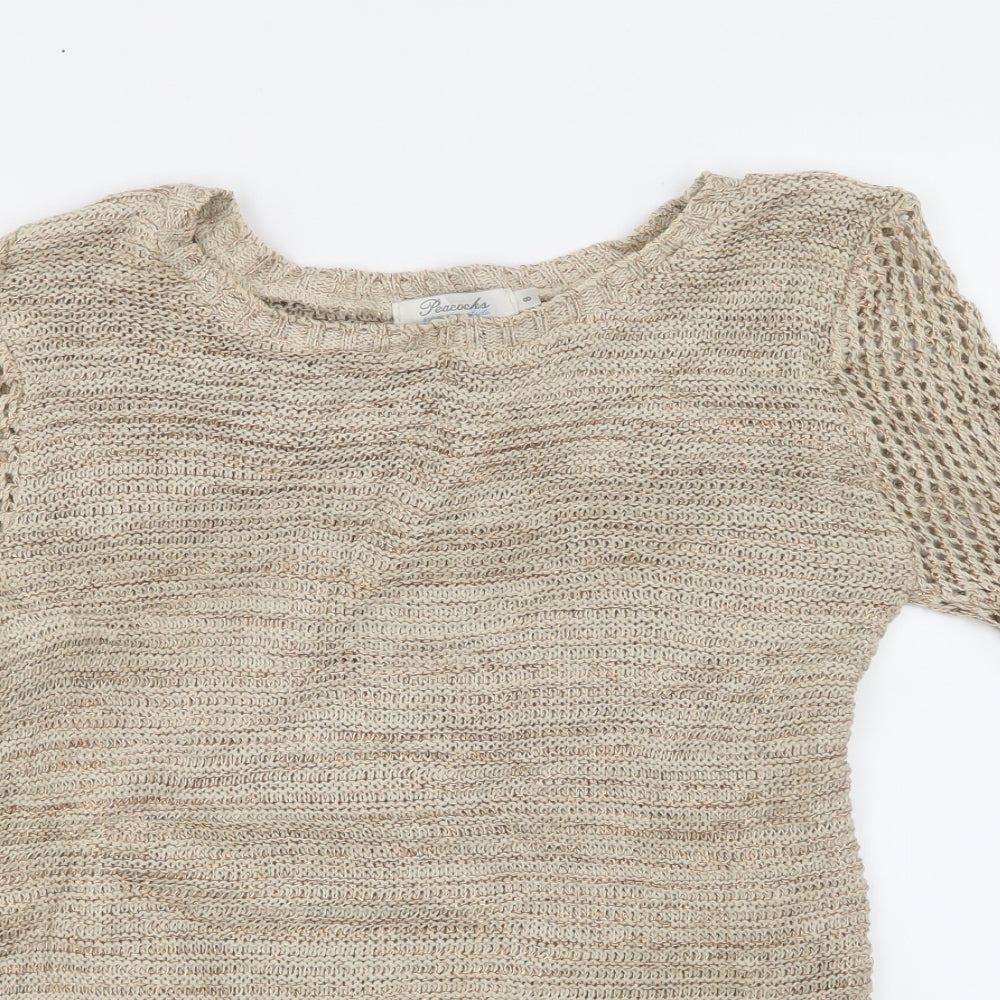 Peacocks Womens Gold   Pullover Jumper Size 8