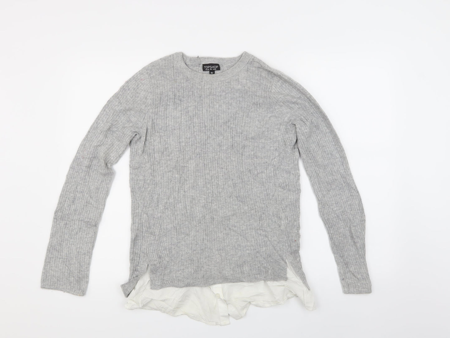 TOP SHOP Womens Grey   Pullover Jumper Size 10